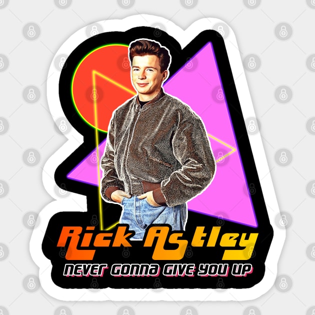 Rick Astley Never Gonna 90s Style Fan Art Sticker by darklordpug